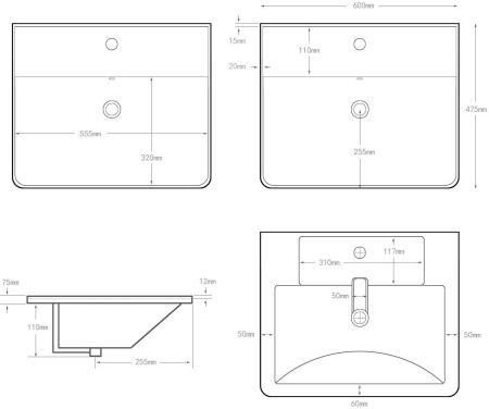 Раковина Aquanet Ирис 60 белая, артикул 00301803