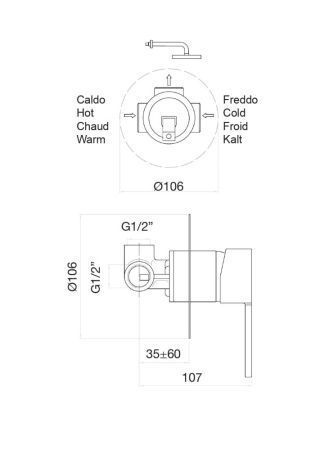 Смеситель для душа Fiore KATANA 77CR7565, хром, артикул 77CR7565