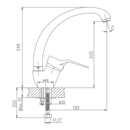 Смеситель для кухни Haiba HB4163, хром