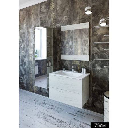 Тумба для раковины Sanflor Чикаго 75 С000005830 Дуб крафт белый, артикул С000005830