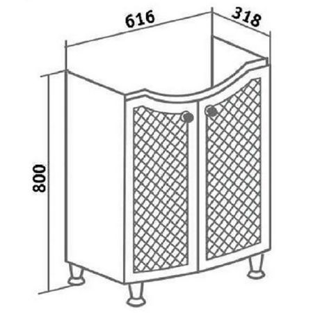Тумба под раковину Runo Милано 65 4620750026523 Белая