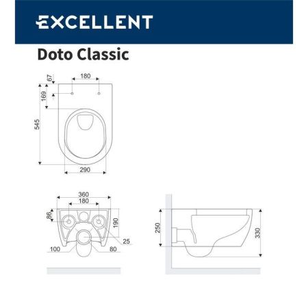 Унитаз подвесной EXCELLENT Doto Classic, артикул CEEX.1509.545.WH
