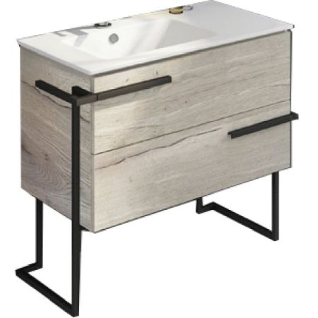 Тумба с раковиной Comforty Дюссельдорф 90 4148007 Дуб дымчатый, артикул 4148007