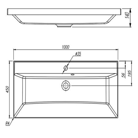 Раковина Florentina Астория 100 см 10.170.01000.001, белая, артикул 10.170.01000.001