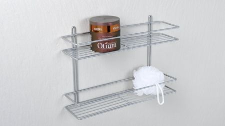 Полка Fixsen прямая двухэтажная цвет серый (FX-730-2), артикул FX-730-2