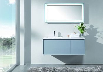 IBX Luxor 120 см левый: тумба (2 ящика наружных и 1 ящик внутренний) и белая керамическая раковина, цвет мебели пино джексон