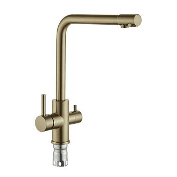Смеситель для кухни с подключением к фильтру Fmark FS0862C, матовое золото