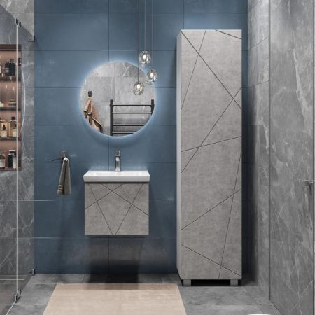 Тумба под раковину подвесная VIGO Geometry 032 бетон, 50 см, артикул 032 бетон