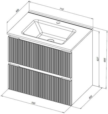 Тумба под раковину Aquanet Джейн (Flat) 70 маренго, артикул 00335428
