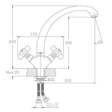 Смеситель для кухни Haiba HB4218, хром
