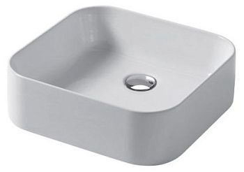 Disegno ceramica Slim, накладная квадратная раковина с закругленными краями 40х38хh12 см, цвет beaver