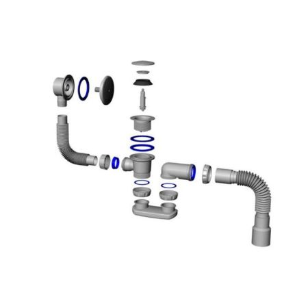 Salini Сифон для ванны с переливом, чашка из нержавеющей стали., цвет: хром S122E, артикул 23101H
