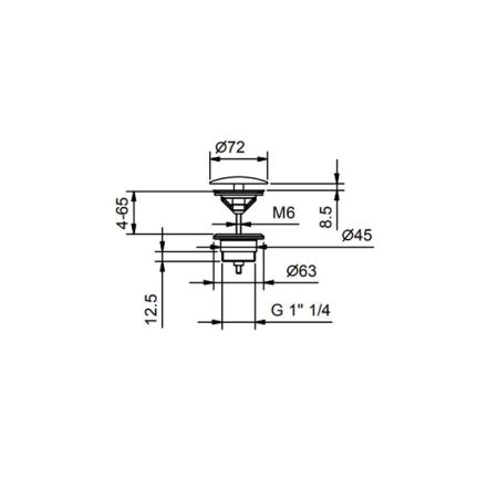 Fantini AF/21 Донный клапан для раковины без перелива, цвет Matt Gun Metal PVD, артикул 91 P5 8435