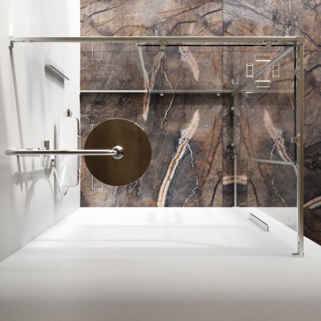 W84G-403-12090-MТ Душевое ограждение Func Square Slide 120х90, мат хром, прозрачное, артикул W84G-403-12090-MТ