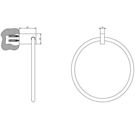 GESSI  INVERSO ACCESSORIES Полотенцедержатель настенный кольцевой, цвет: Warm Bronze Br PVD, артикул 20909#726