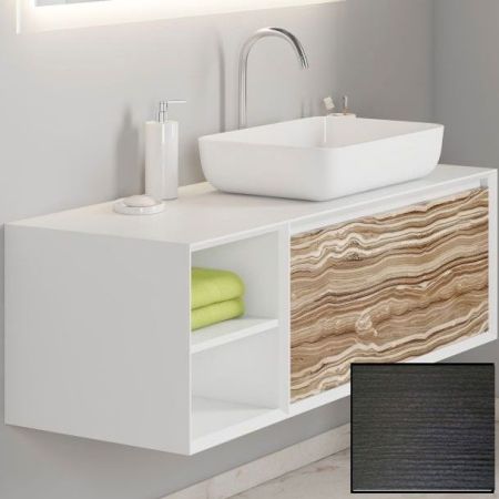 Тумба под раковину SanVit Стайл 120 R kstyle120 с фактурой под дерево подвесная Венге