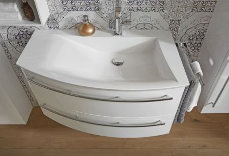 Puris Crescendo, раковина из минерального литья 900 мм левая, цвет белый, артикул SWM109L1