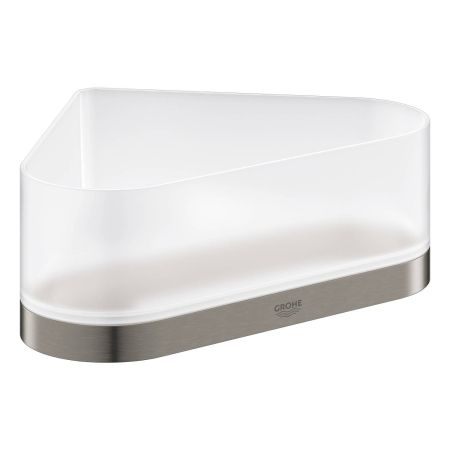 Полочка для душа GROHE Selection, угловая с держателем, темный графит матовый (41038AL0), артикул 41038AL0