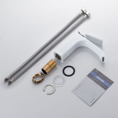 Смеситель для раковины Shevanik S4001C, белый, артикул S4001C