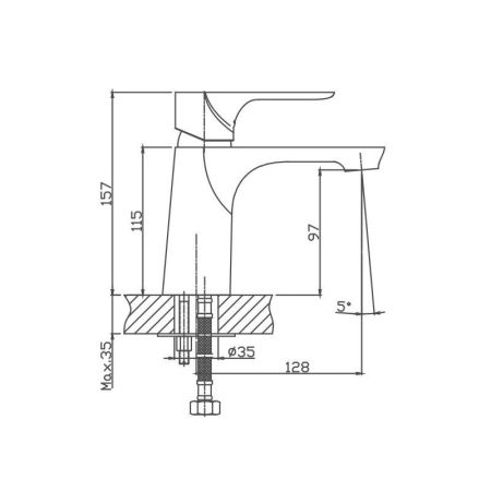 Смеситель для раковины Cron CN10172, хром