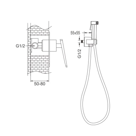Гигиенический душ со смесителем Rose R1605Q, бронза, артикул R1605Q