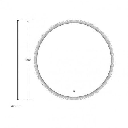 Зеркало ECO CEZARES с лазерной гравировкой, контурной подсветкой и сенсорным выключателем, артикул CZR-SPC-ECO-1000-LED-TCH