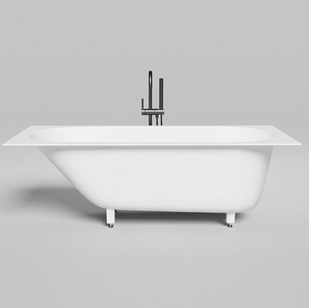 Salini ORNELLA KIT Встраиваемая ванна 1700х700х600мм, овальная чаша, донный клапан, сифон,  щелевой слив-перелив, мат-л: S-Sense, матовый, белый., артикул 102413M