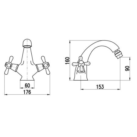Смеситель для биде Rav Slezak MORAVA MK343.5KZ, золото, артикул MK343.5KZ