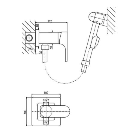Гигиенический душ со смесителем Rav Slezak YUKON YU147CB, белый/хром, артикул YU147CB
