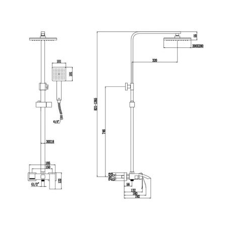 Душевая система Fmark FS8645C, матовое золото