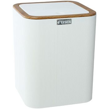 Ведро для мусора FIXSEN WHITE WOOD FX-402-6, белый/коричневый