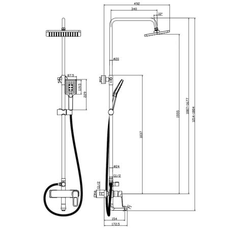 Душевая стстема Rossinka (RS46-46), артикул RS46-46
