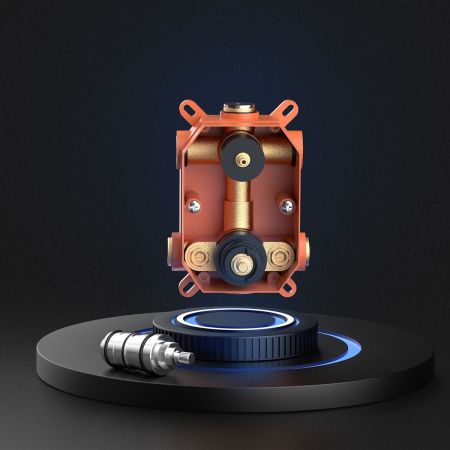 Душевой комплект VSFW-102TMB термостатический встраиваемый, двухрежимный, черный, артикул VSFW-102TMB