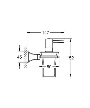Дозатор жидкого мыла GROHE Grandera керамический, с держателем, хром/золото (40627IG0)