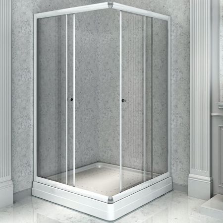 Душевой уголок Radomir 100x110 1-09-1-0-0-1230 профиль Белый стекло прозрачное, артикул 1-09-1-0-0-1230