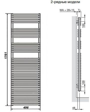 Водяной полотенцесушитель Zehnder Forma Spa LFD-180-050 Белый, артикул LFD-180-050
