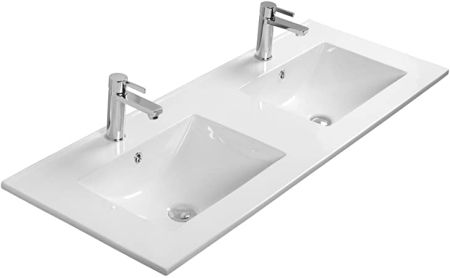 IBX, керамическая раковина двойная 120 см, цвет белый, артикул PORC1202S