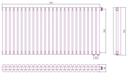 Отопительный радиатор ЭСТЕТ-11 н/ж EU50 500х1125 / 25 сек (БЕЛЫЙ)