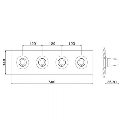 CISAL Vita Смеситель термостатический горизонтальный встраиваемый для душа 3-х функциональный (без встраиваемой части ZA01R300), цвет хром, артикул VI01R30021