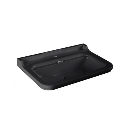 Kerasan Waldorf Раковина керамическая 80х55см, c 1 отверстием под смеситель, черная, цвет заглушки - хром, артикул 4141K4nero/cr*1