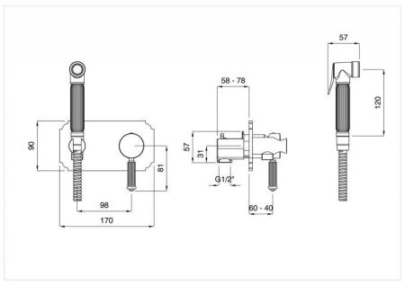 Смеситель с гигиеническим душем CEZARES OLIMP-DIF