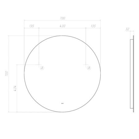 Зеркало VIGO Otti Comfort 700, артикул 184