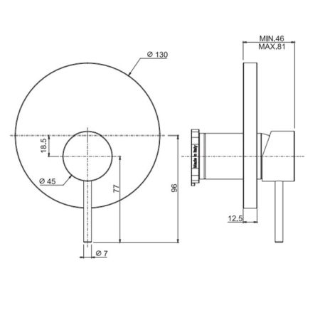 Fima Carlo Frattini Spillo Up Смеситель для душа, встраиваемый, цвет: чёрный матовый, артикул F3039E1NS
