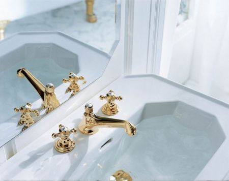 Смеситель для раковины Kludi Adlon 510464520 Золото 23 карат, артикул 510464520