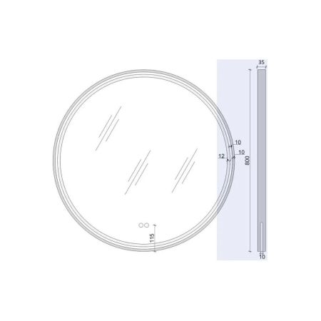 Зеркало Maretti Elena EA1480R03EL 80x80 см, артикул EA1480R03EL