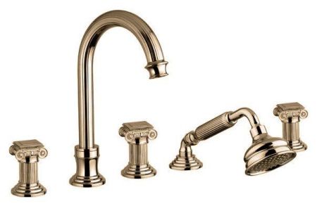 Смеситель на борт ванны с выдвижным душем и переключателем CEZARES OLIMP-BVD, артикул OLIMP-BVD-02-M