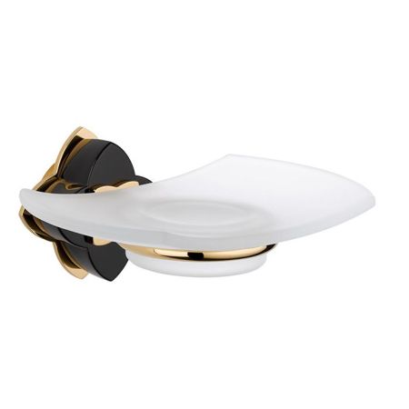 THG PETALE DE CRISTAL NOIR Мыльница стеклянная, подвесная, цвет полированное золото, артикул U6D-F01-500