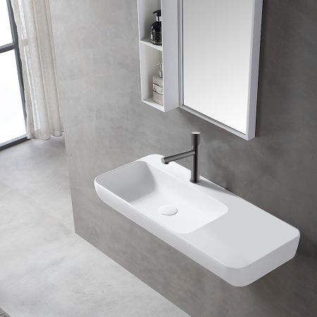 смесители для раковины Vincea Смеситель для раковины Groove VBF-4G1GM, вороненая сталь,, артикул VBF-4G1GM