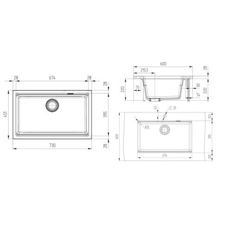 Кухонная мойка Grandex Aqua Comfort 500302, серый