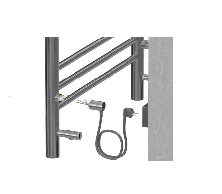 Полотенцесушитель электрический Aquatek (Акватек) Бетта П7 500х700 мм, подключение скрытое к сети электропитания / электропровод с вилкой, с терморегулятором и таймером quick touch, нержавеющая сталь AISI 201, гарантия 5 лет, артикул AQ EL KRC0770CH